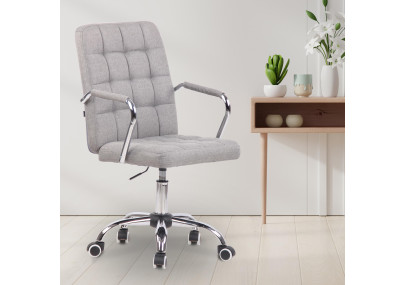 Chaise de bureau Terni, tissu gris