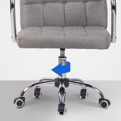 Chaise de bureau Terni, tissu gris