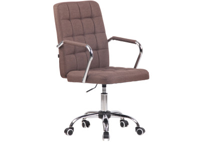 Chaise de bureau Terni, tissu marron