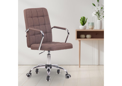 Chaise de bureau Terni, tissu marron