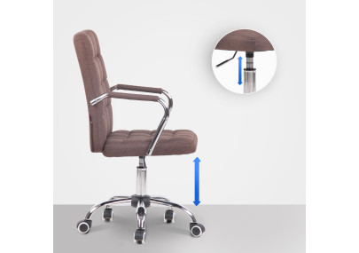 Chaise de bureau Terni, tissu marron