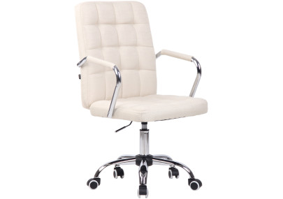 Chaise de bureau Terni, tissu, crème