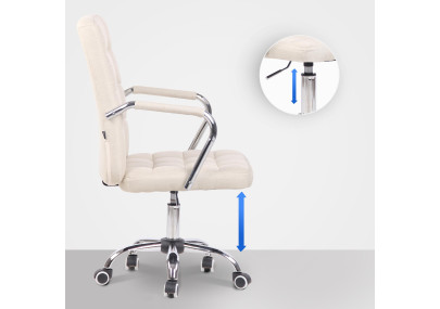 Chaise de bureau Terni, tissu, cr?me