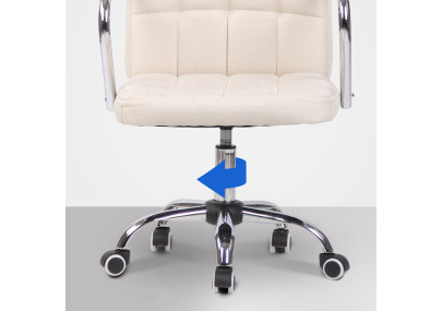 Chaise de bureau Terni, tissu, crème