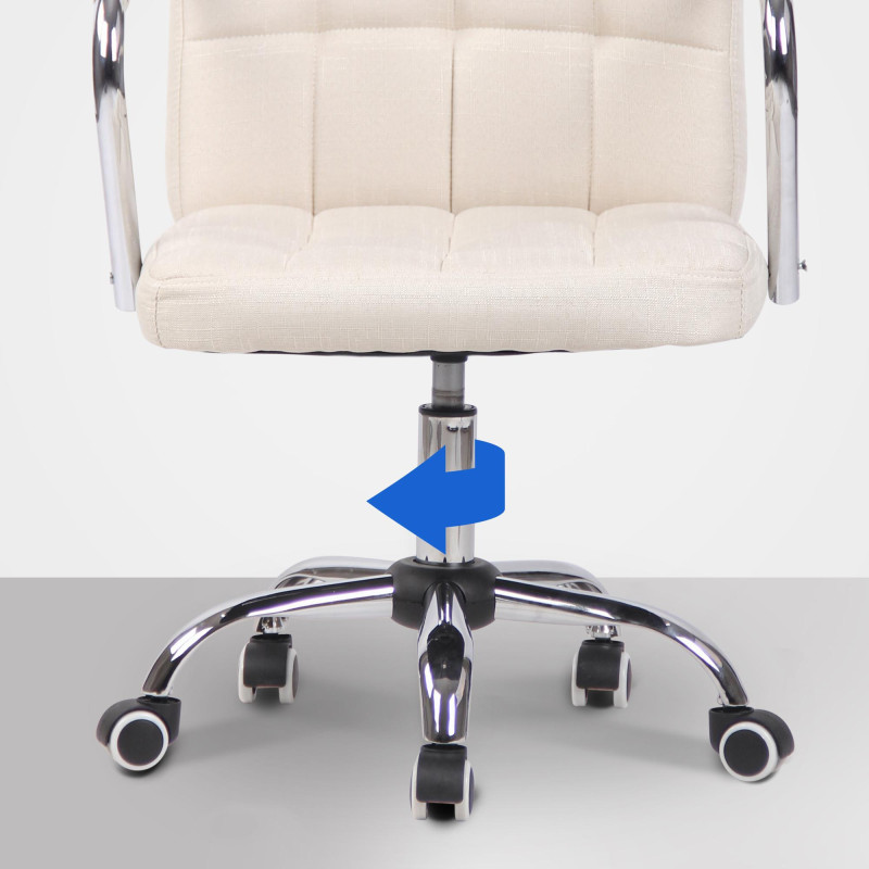 Chaise de bureau Terni, tissu, crème