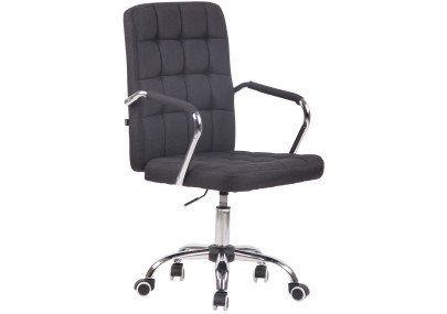 Chaise de bureau Terni, tissu, noire