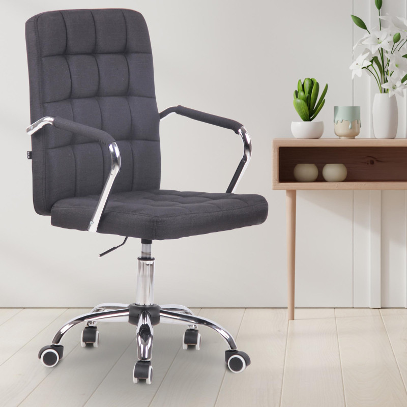 Chaise de bureau Terni, tissu, noire