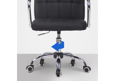 Chaise de bureau Terni, tissu, noire