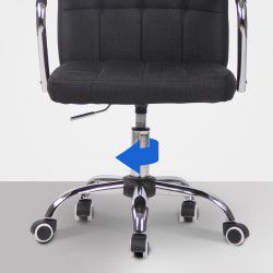 Chaise de bureau Terni, tissu, noire