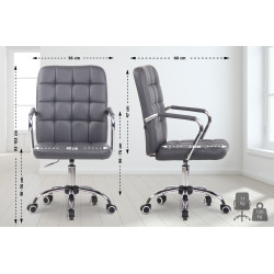 Chaise de bureau Terni, similicuir gris