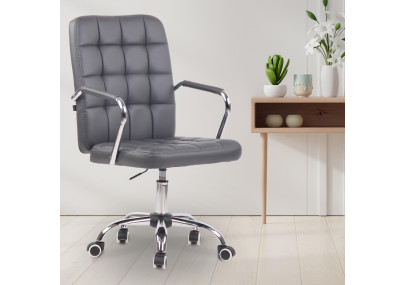 Silla De Oficina Terni Gris,Simil cuero