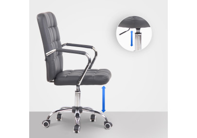 Silla De Oficina Terni Gris,Simil cuero