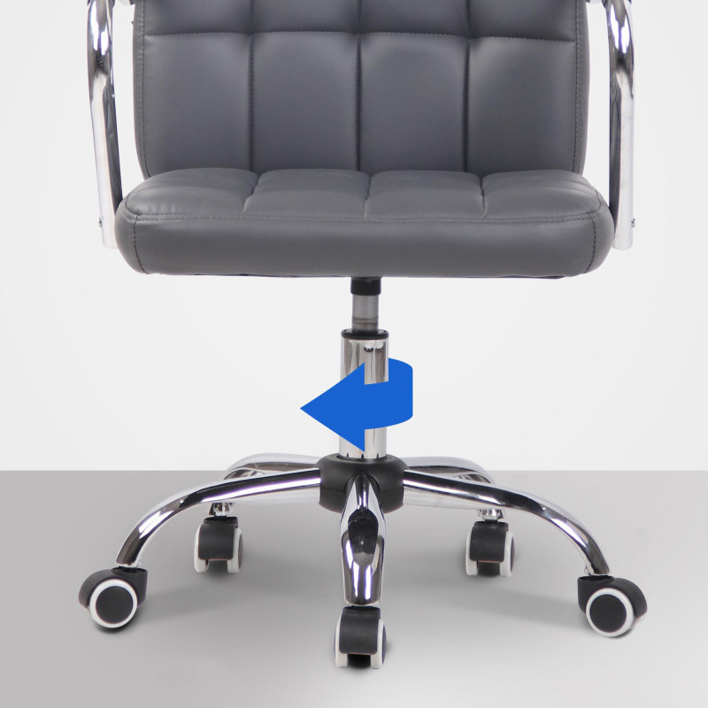 Chaise de bureau Terni, similicuir gris