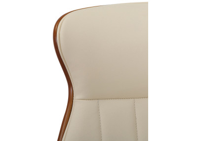 Chaise de bureau Melilla, similicuir, noyer/crème