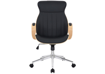Chaise de bureau Melilla, similicuir, naturel/noir