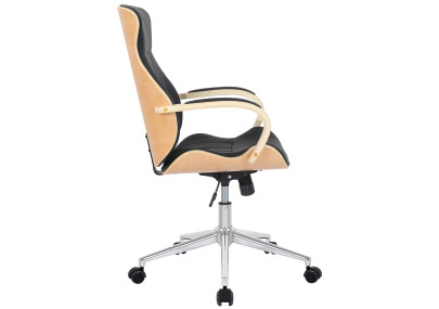 Chaise de bureau Melilla, similicuir, naturel/noir
