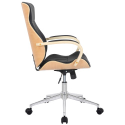 Chaise de bureau Melilla, similicuir, naturel/noir