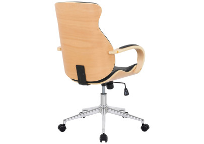 Chaise de bureau Melilla, similicuir, naturel/noir