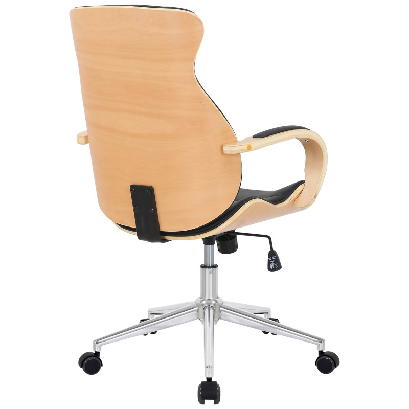 Chaise de bureau Melilla, similicuir, naturel/noir