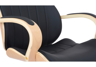 Chaise de bureau Melilla, similicuir, naturel/noir