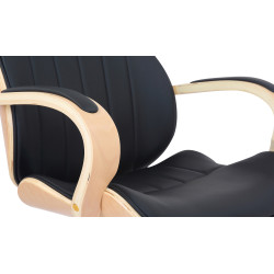 Chaise de bureau Melilla, similicuir, naturel/noir