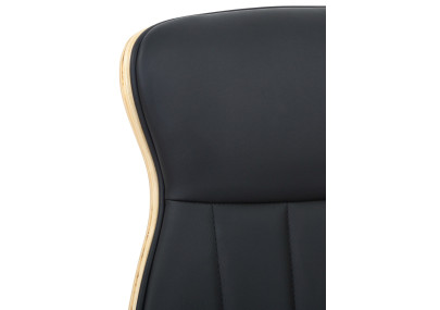 Chaise de bureau Melilla, similicuir, naturel/noir