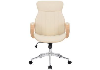 Chaise de bureau Melilla, similicuir, naturel/crème