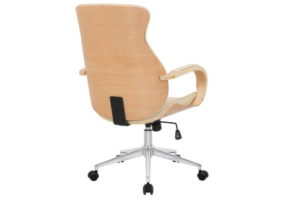 Chaise de bureau Melilla, similicuir, naturel/crème