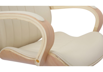 Chaise de bureau Melilla, similicuir, naturel/crème