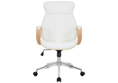 Chaise de bureau Melilla, similicuir, naturel/blanc