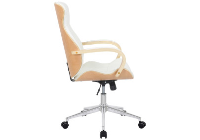 Chaise de bureau Melilla, similicuir, naturel/blanc