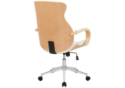 Chaise de bureau Melilla, similicuir, naturel/blanc