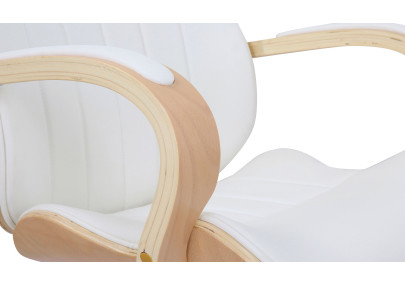 Chaise de bureau Melilla, similicuir, naturel/blanc