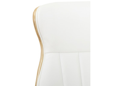 Chaise de bureau Melilla, similicuir, naturel/blanc