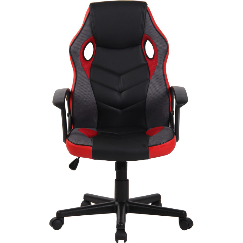 Sedia da ufficio ergonomica Glendale in similpelle nero/rosso