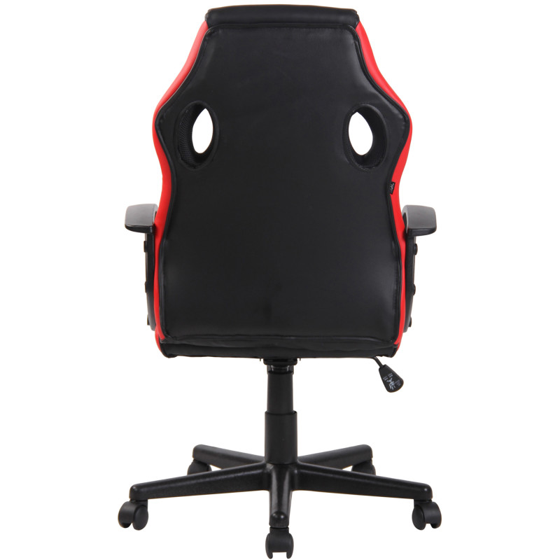 Sedia da ufficio ergonomica Glendale in similpelle nero/rosso