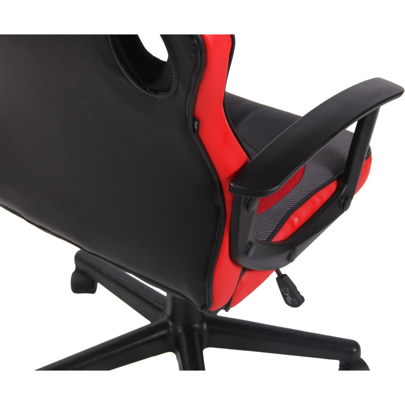 Sedia da ufficio ergonomica Glendale in similpelle nero/rosso