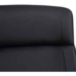 Chaise de bureau Varel, similicuir, noyer/noir