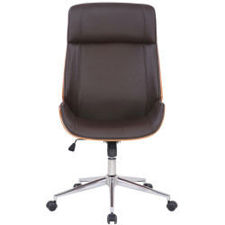 Chaise de bureau Varel, similicuir, noyer/marron