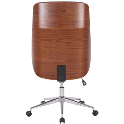 Chaise de bureau Varel, similicuir, noyer/marron
