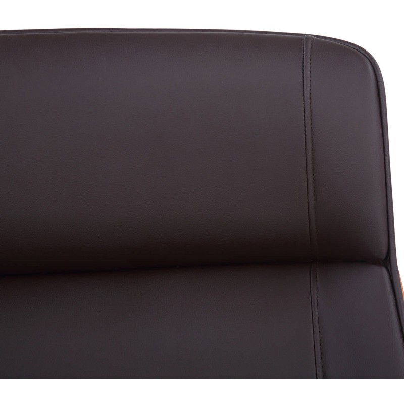 Chaise de bureau Varel, similicuir, noyer/marron