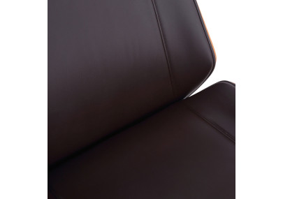 Chaise de bureau Varel, similicuir, noyer/marron