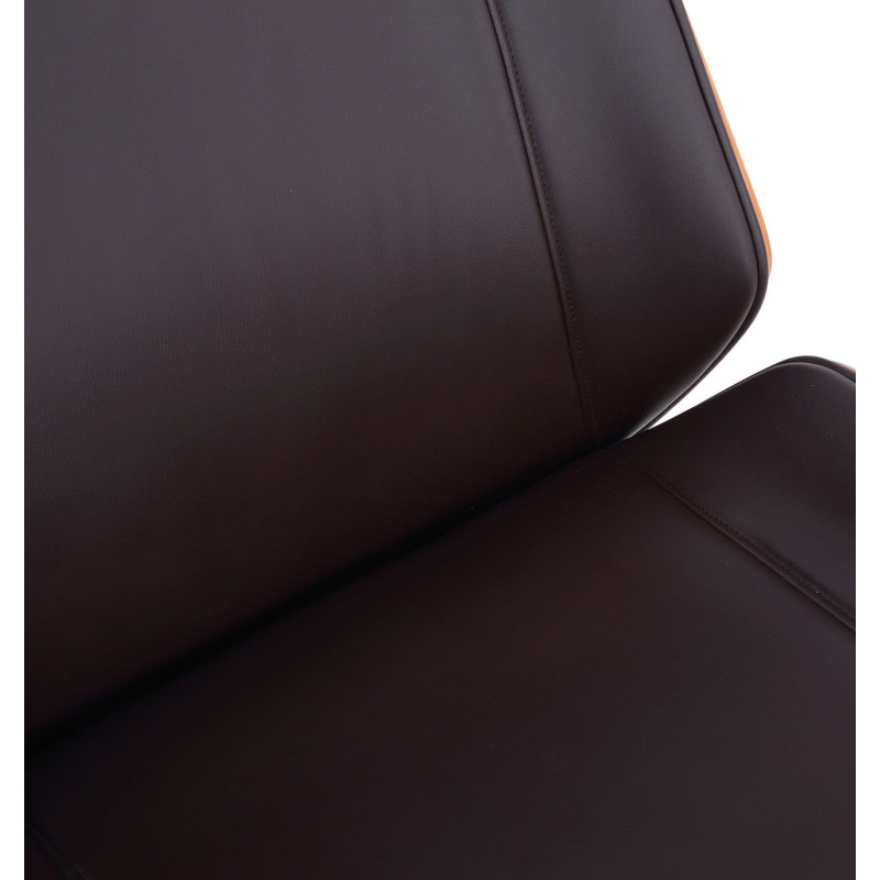 Chaise de bureau Varel, similicuir, noyer/marron