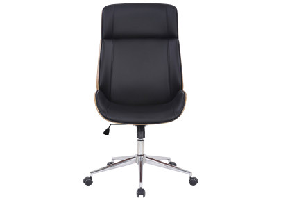Chaise de bureau Varel en similicuir naturel/noir