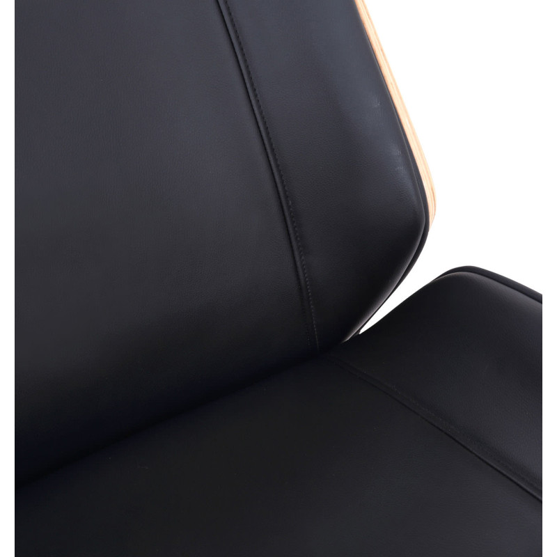 Chaise de bureau Varel en similicuir naturel/noir