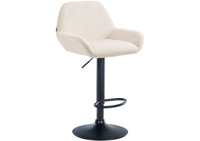 Sgabello Braga in velluto crema,nero