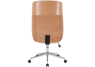 Chaise de bureau Varel en similicuir naturel/blanc