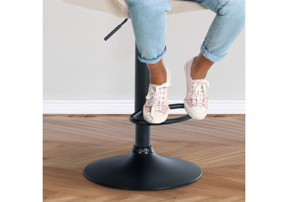 Sgabello Braga in velluto crema,nero