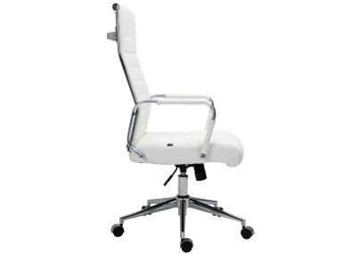 Fauteuil de bureau Columbus, cuir véritable, blanc
