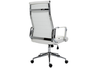 Fauteuil de bureau Columbus, cuir véritable, blanc